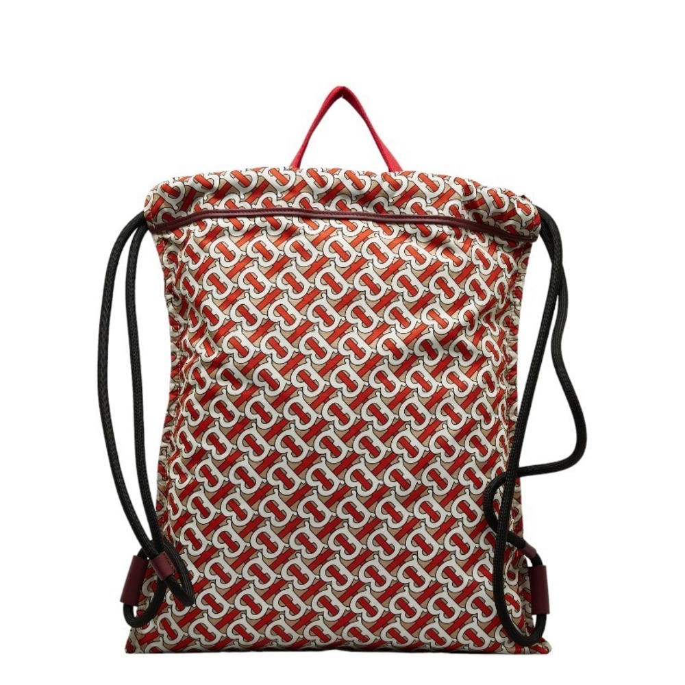 Burberry Tb Monogram Drawstring Knapsac Nylon Red… - image 3